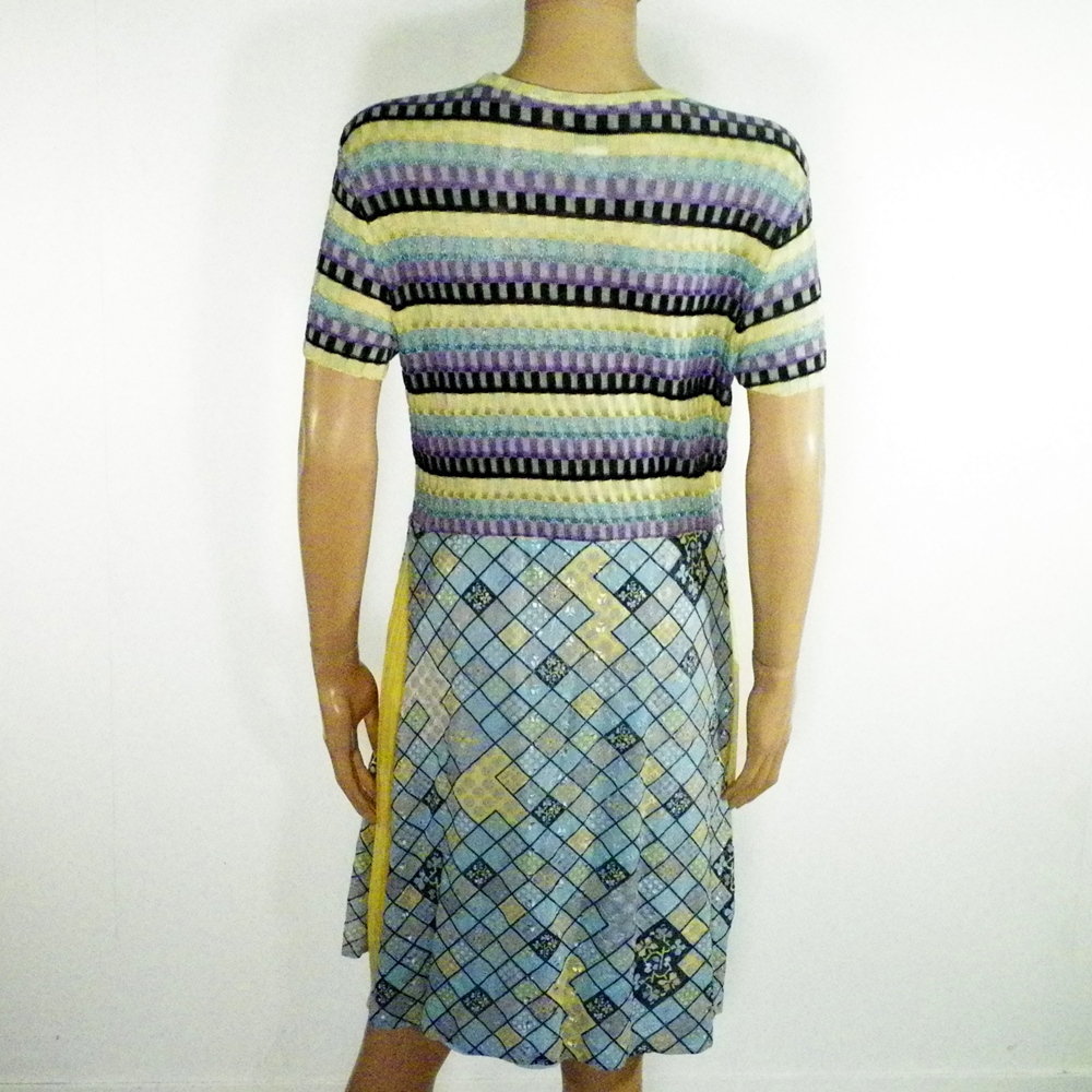 Voir photo 3 de Robe Vintage Bleue BAZAR DE CHRISTIAN LACROIX T XL. Robe Vintage Bleue BAZAR DE CHRISTIAN LACROIX T XL. Bon état - Vue 3 -